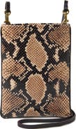 Clare V. Poche Snakeskin-Embossed Leather Crossbody Bag