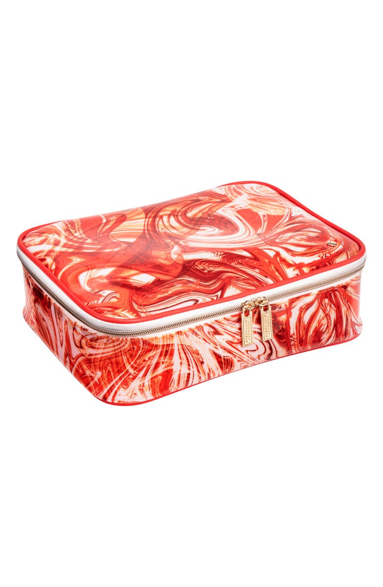 Stephanie Johnson Miami Tangerine Tango Claire Jumbo Makeup Case, Alternate, color,