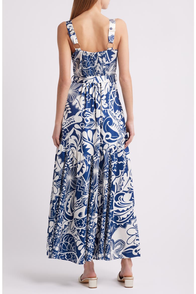Nenette Floral Maxi Dress, Alternate, color, NAVY