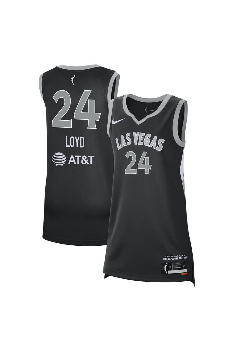 Unisex Nike Jewell Loyd Black Las Vegas Aces Explorer Edition Victory Jersey, Alternate, color, Black