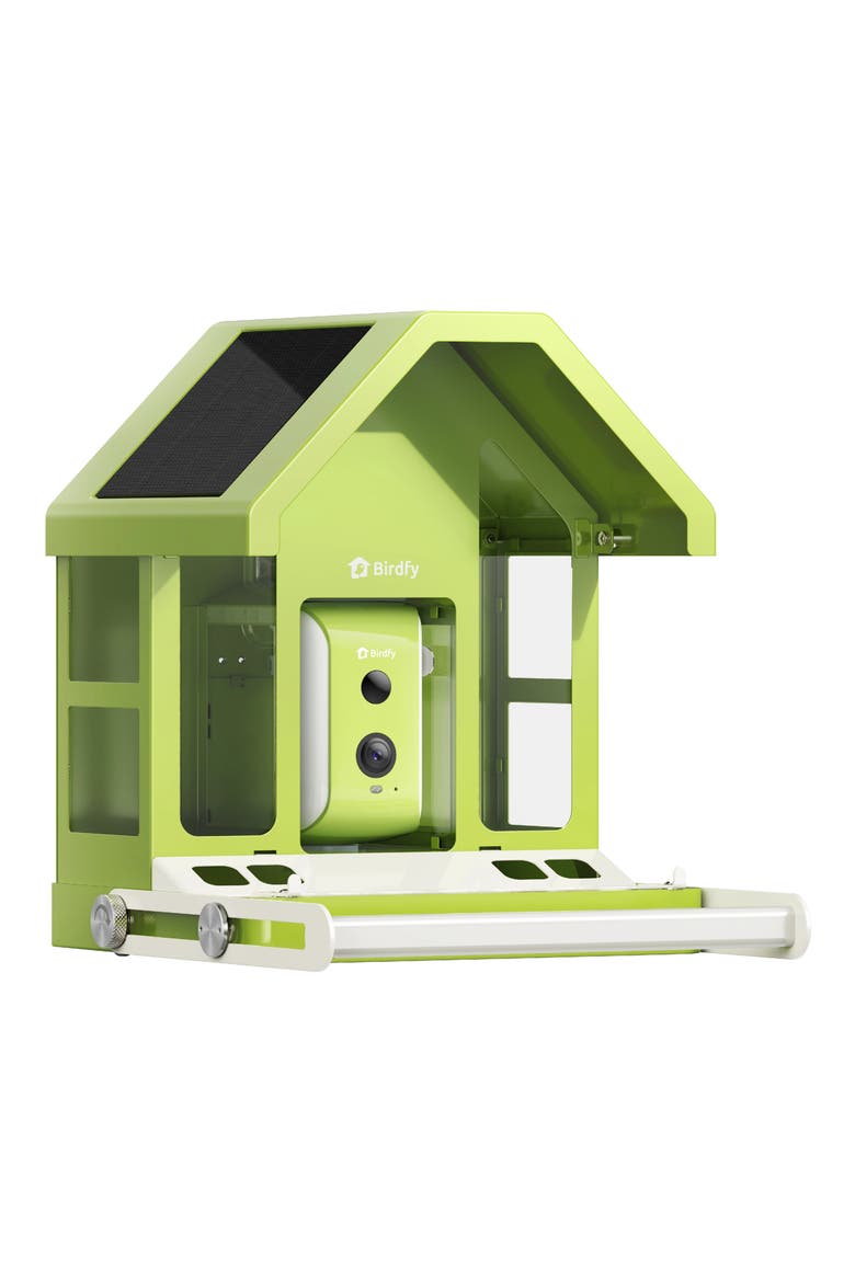 Smart Metal Bird Feeder with Camera, Main, color, GREEN