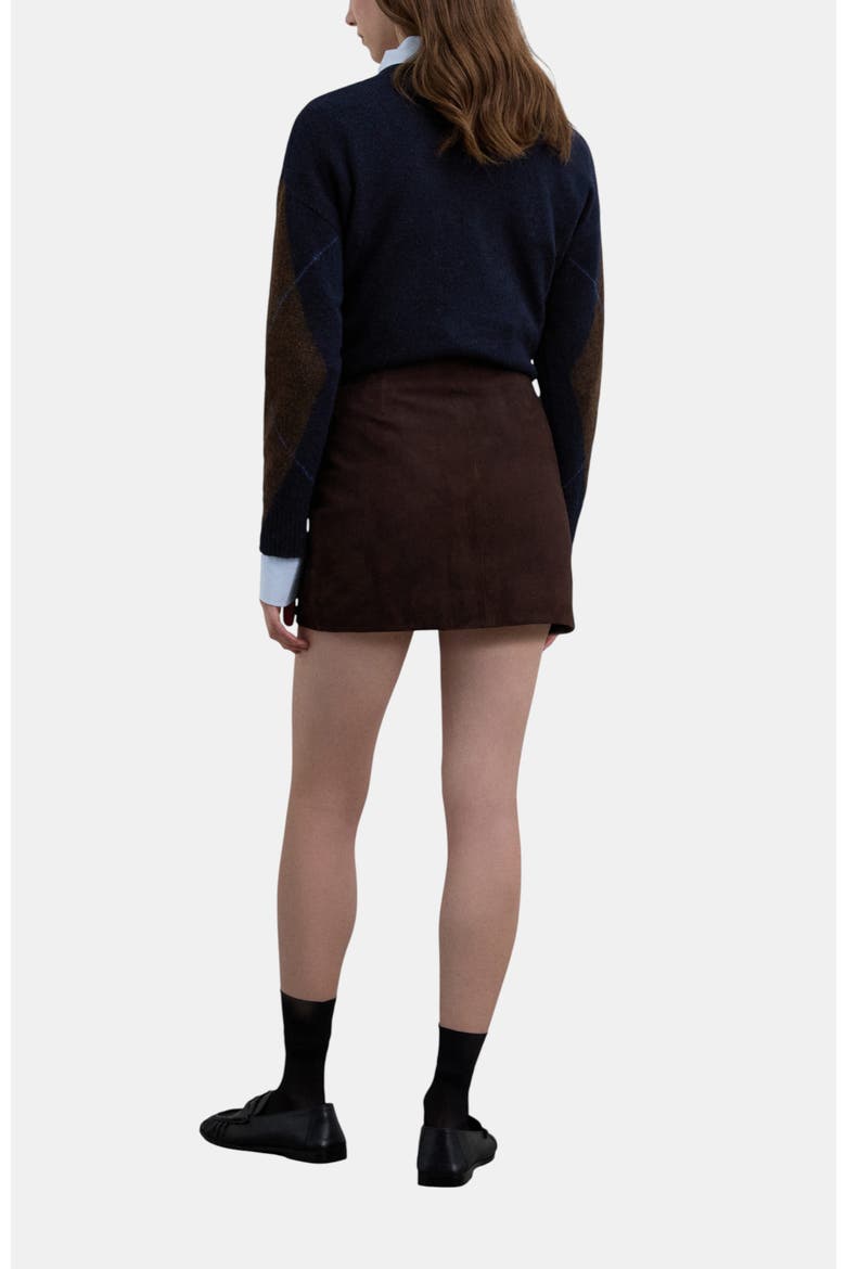 Suede midi skirt, Alternate, color, Darkbrown