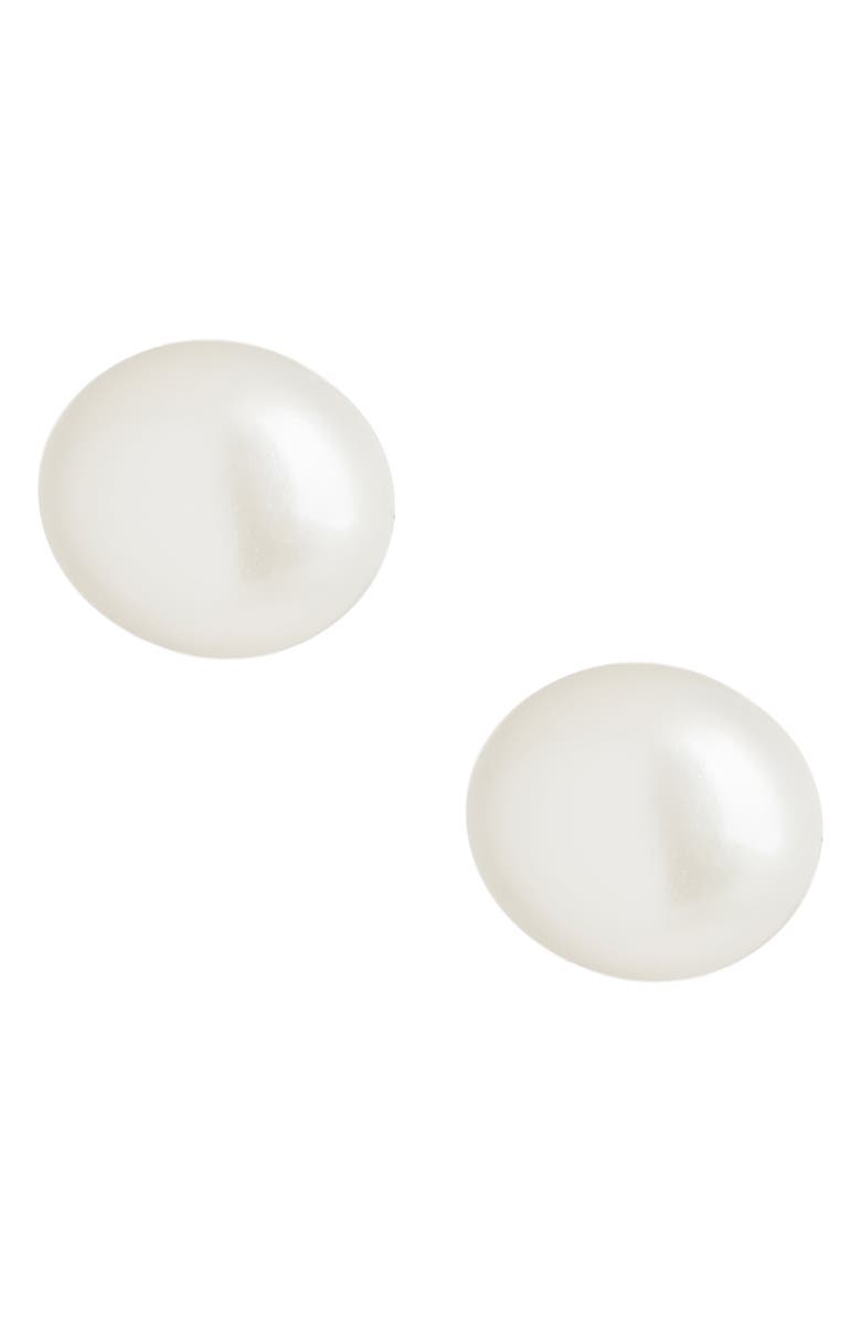 Sterling Forever Sterling Silver Baroque Pearl Stud, Main, color, Silver