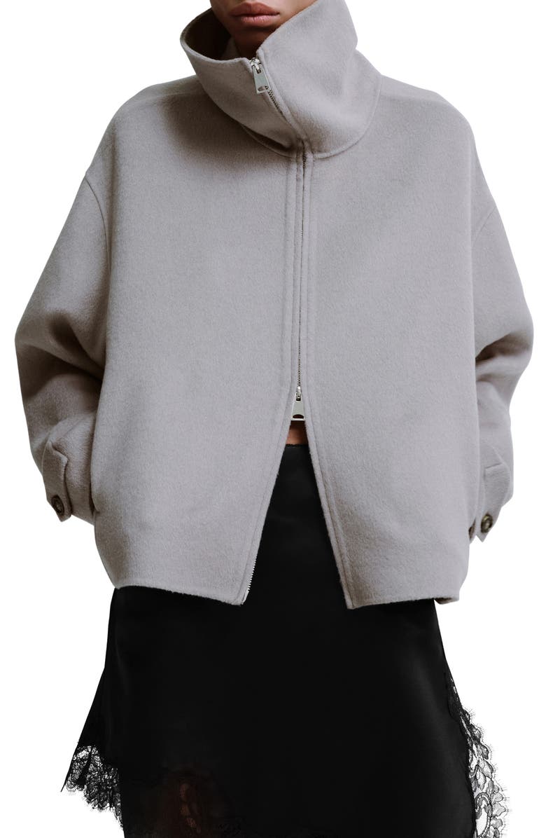 MANGO Wool Blend Jacket, Main, color, Grey