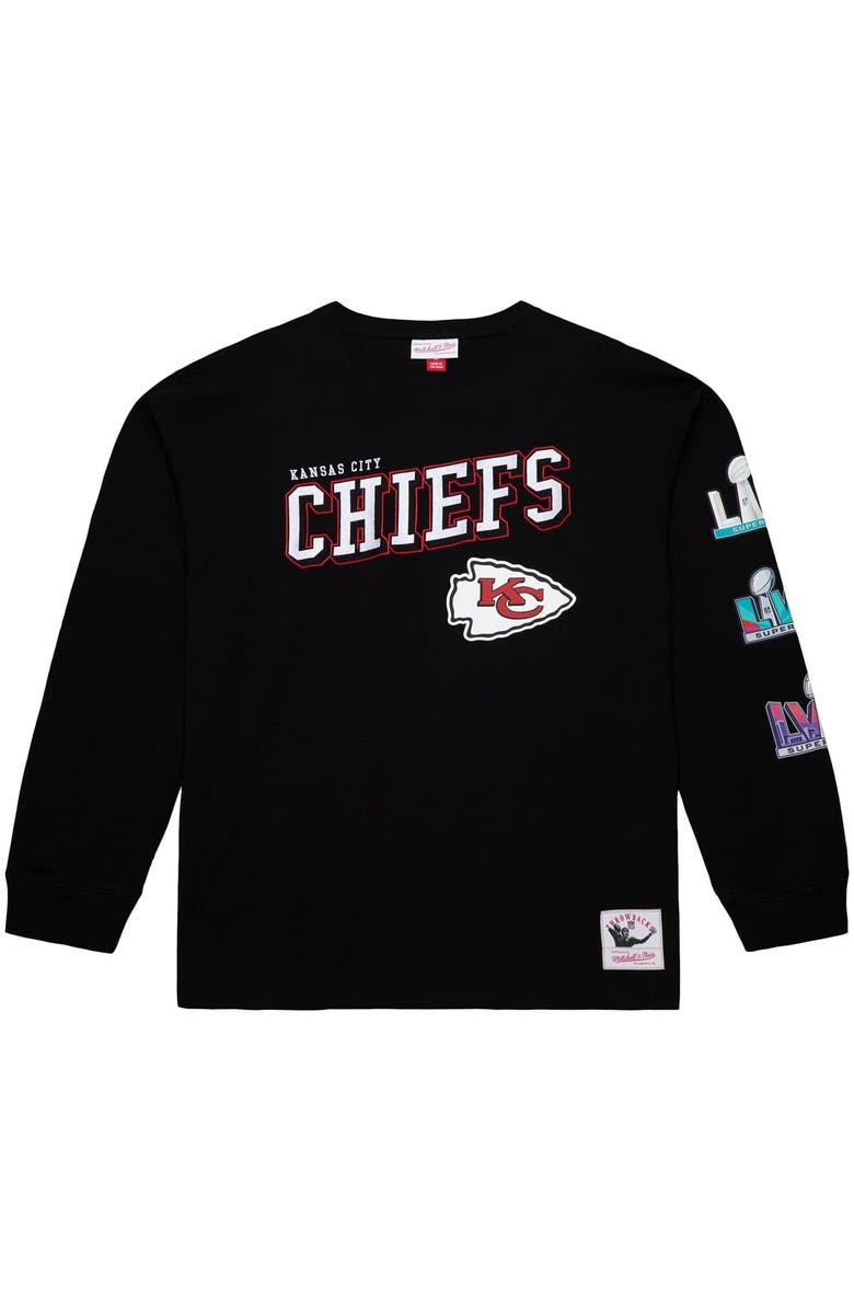 Mitchell & Ness Men's Mitchell & Ness Black Kansas City Chiefs Training Camp Vintage Logos Long Sleeve T-Shirt, Alternate, color,