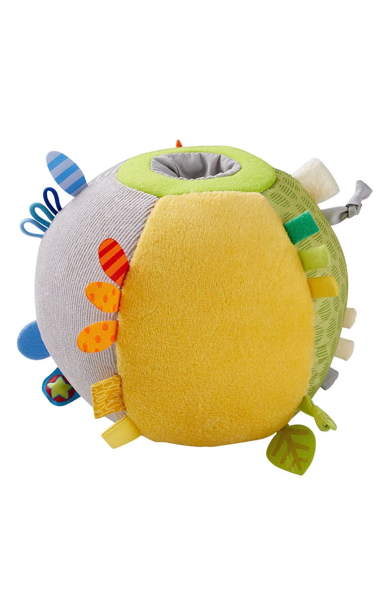 HABA Soft Sensory Ball Discovery Toy - Plush Baby Tag Toy with Rattle, Main, color, Multi