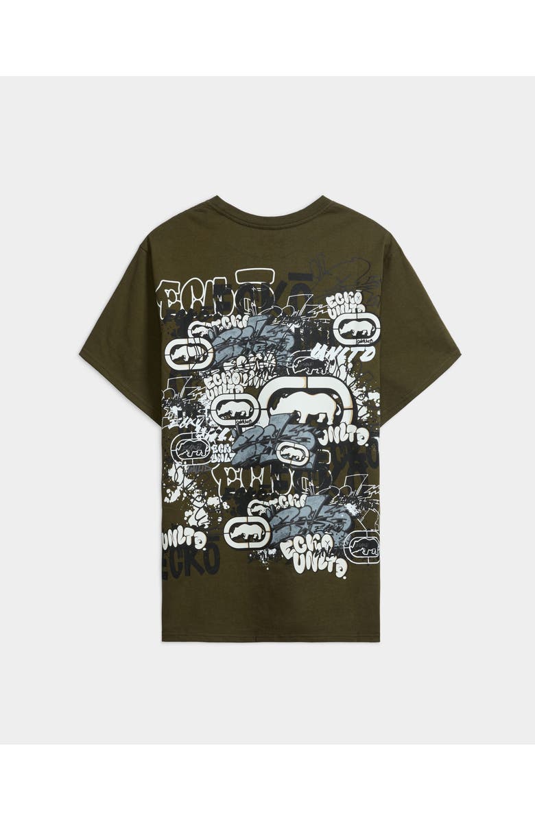 ECKO Graffiti Across The City Tee, Alternate, color, Sage Green