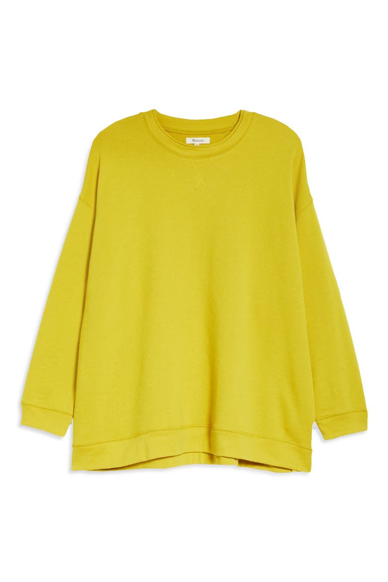 Double Crewneck Sweatshirt, Alternate, color, GILDED CHARTREUSE