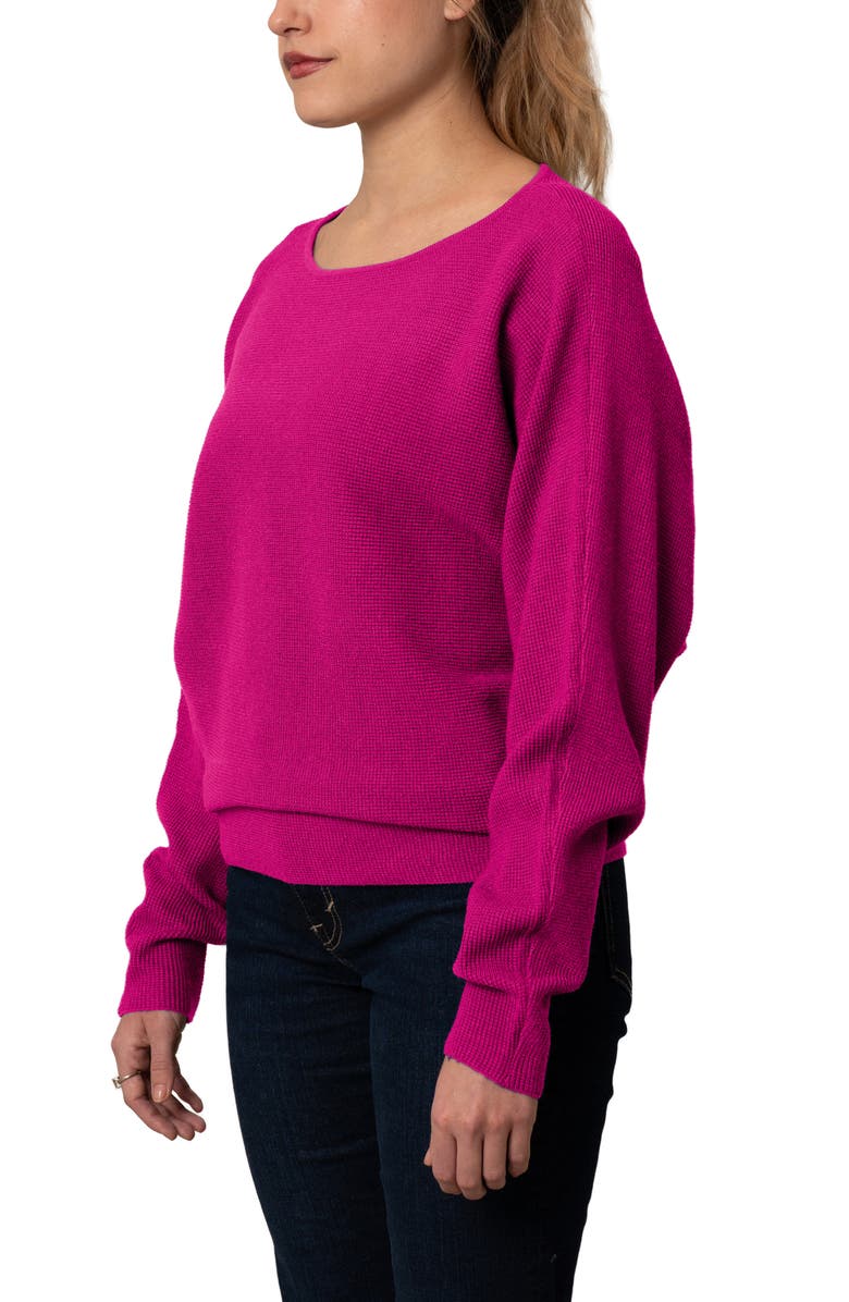 CYRUS Yummy Dolman Waffle Knit Sweater, Alternate, color, Raspberry Rose