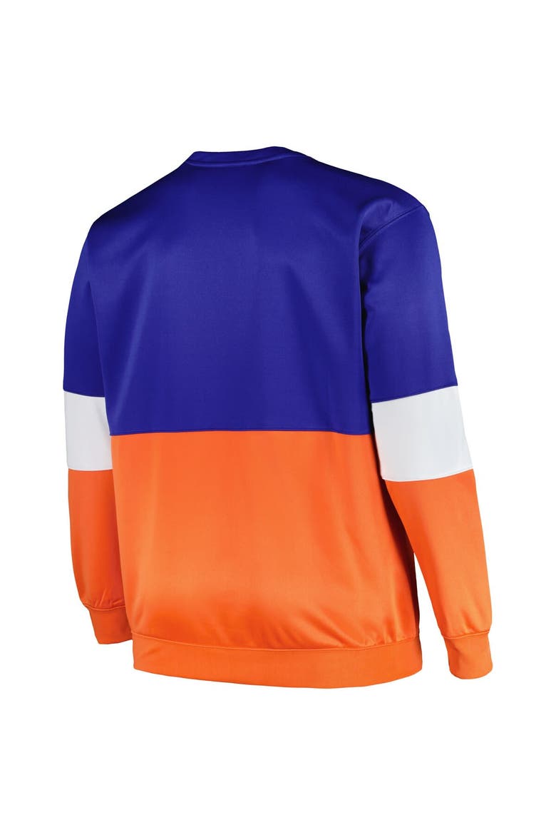 Men's Fanatics Branded Blue/Orange New York Knicks Big & Tall Split Pullover Sweatshirt, Alternate, color, Blue