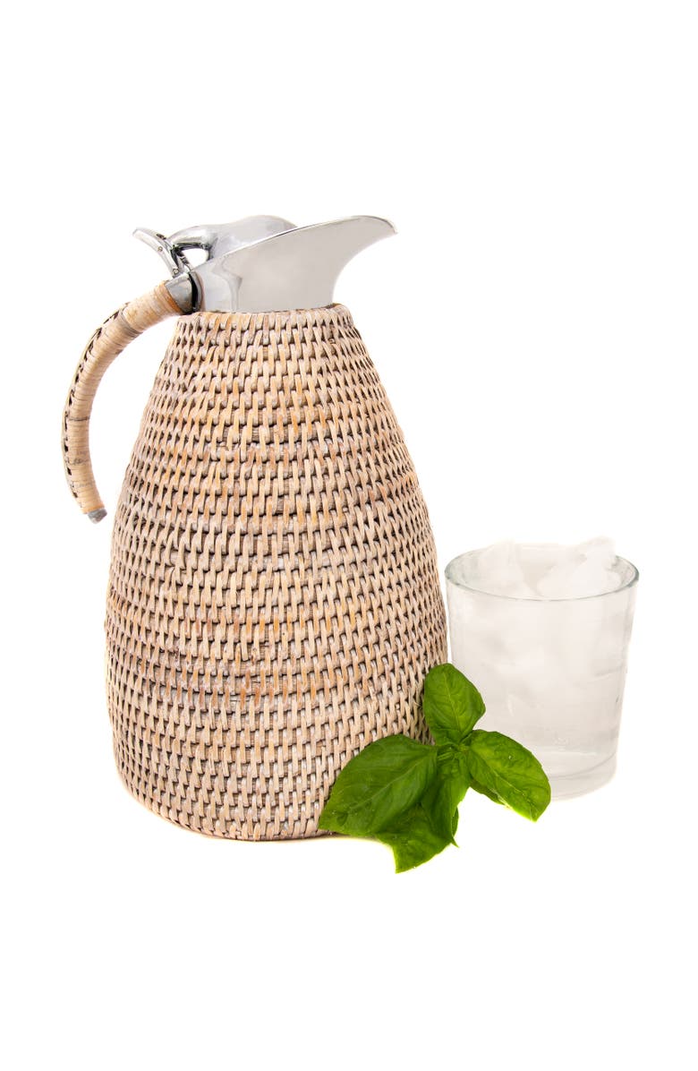 Artifacts Trading Company<sup>™</sup> Artifacts Rattan 1.5 Liter Stainless Steel Thermos, Alternate, color, White Wash