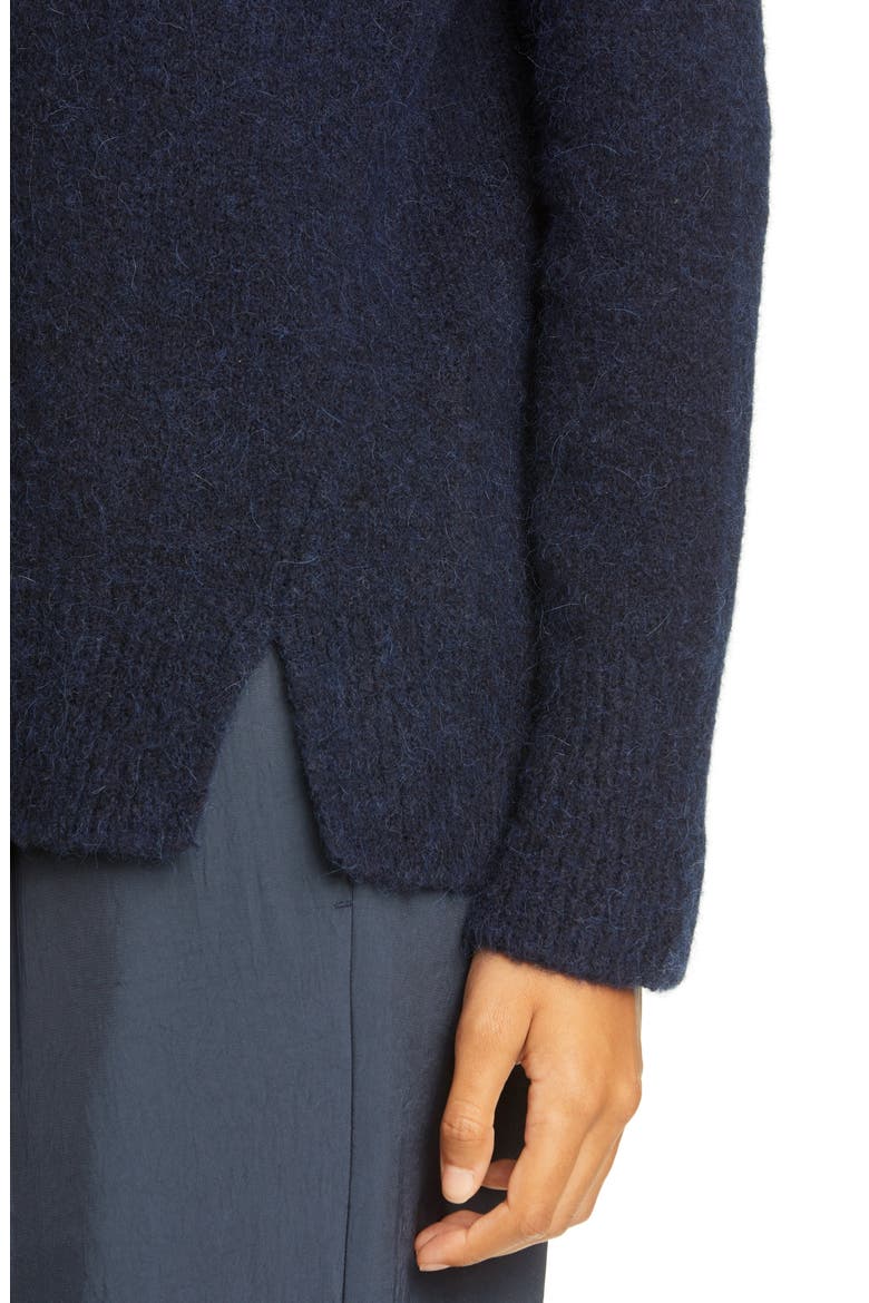 Double Slit Mock Neck Sweater, Alternate, color, FISHERMAN