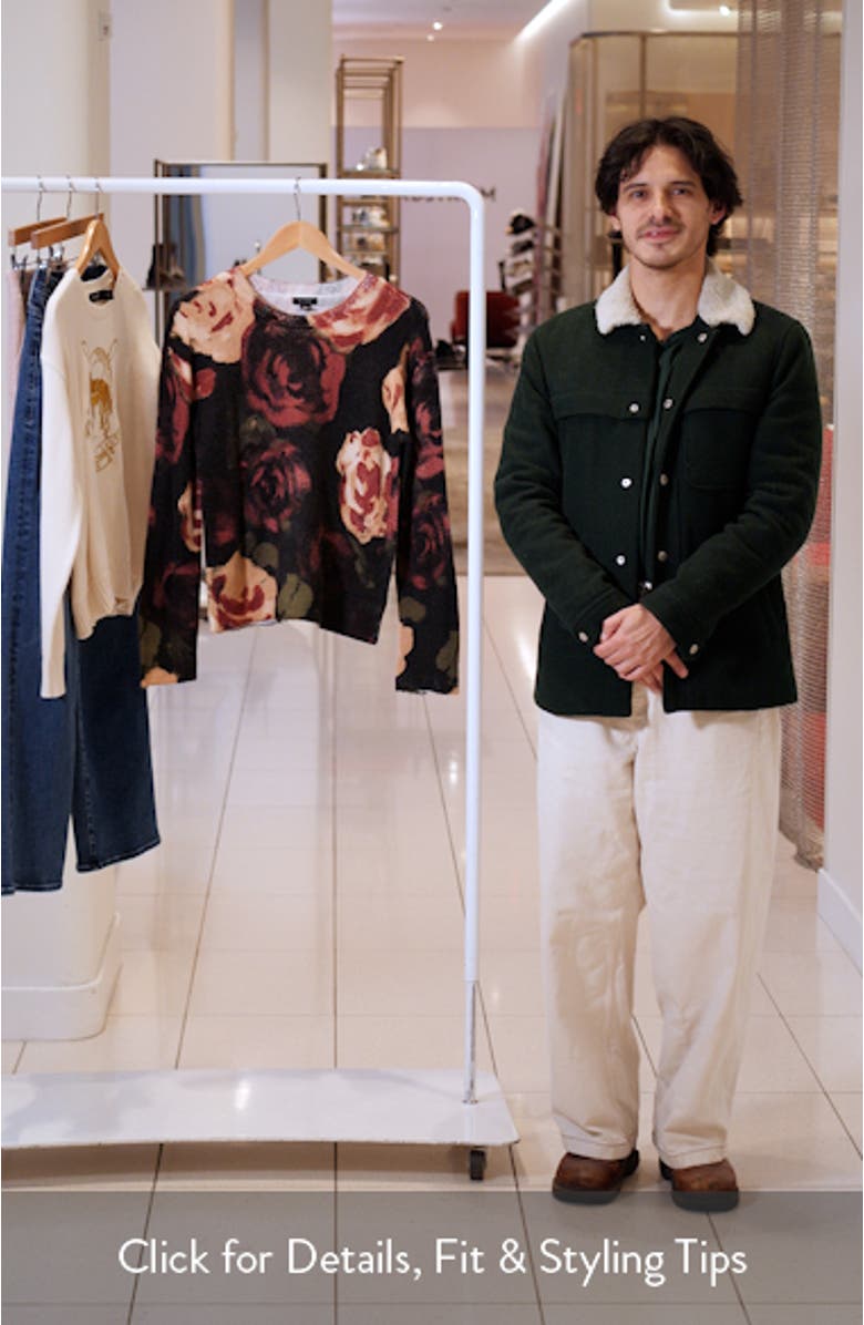 Floral Print Crewneck Sweater, sales video thumbnail