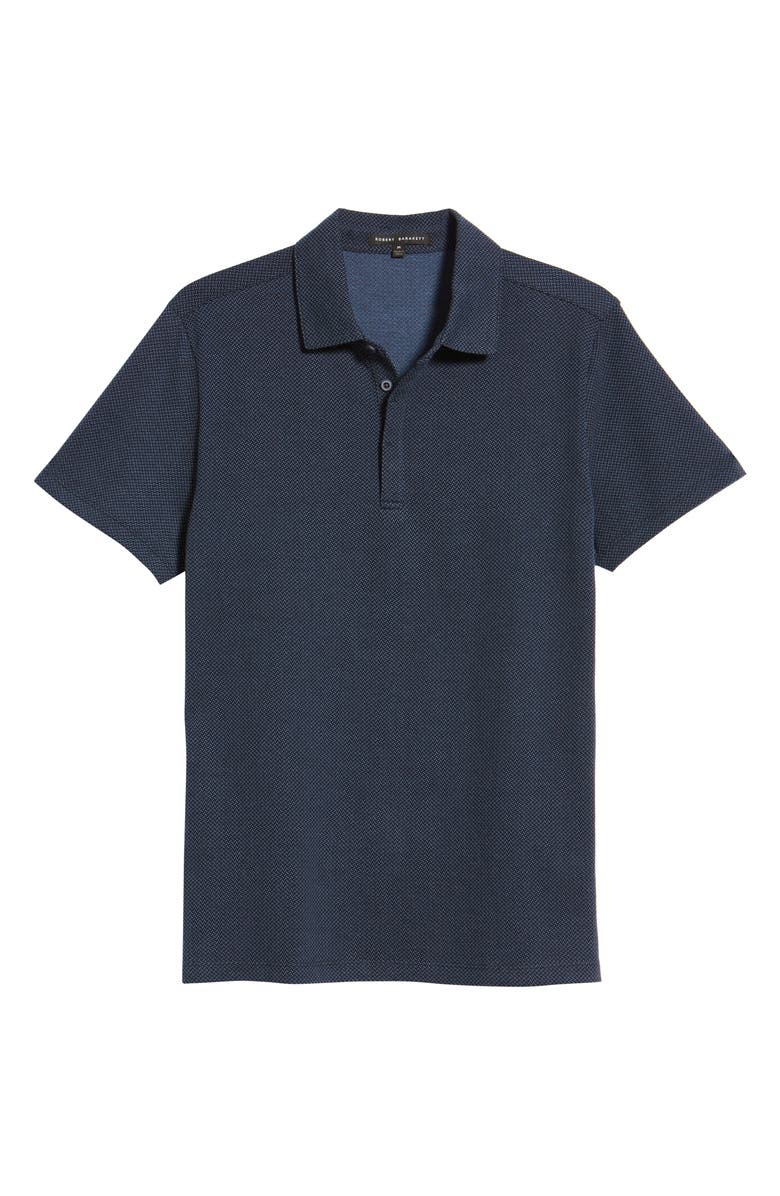 Robert Barakett Creston Micropattern Jacquard Polo, Alternate, color, Navy