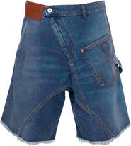 JW Anderson Twisted Cutoff Nonstretch Denim Workwear Shorts