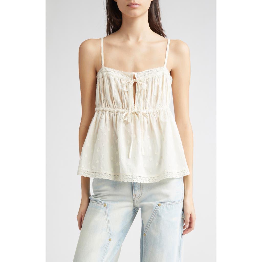 Ulla Johnson Quinn Ruffled Square Neck Top In Pristine In White