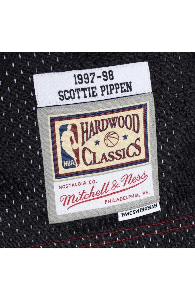 Mitchell & Ness Men's Mitchell & Ness Scottie Pippen Red/Black Chicago Bulls Hardwood Classics 1997/98 Split Swingman Jersey, Alternate, color, 