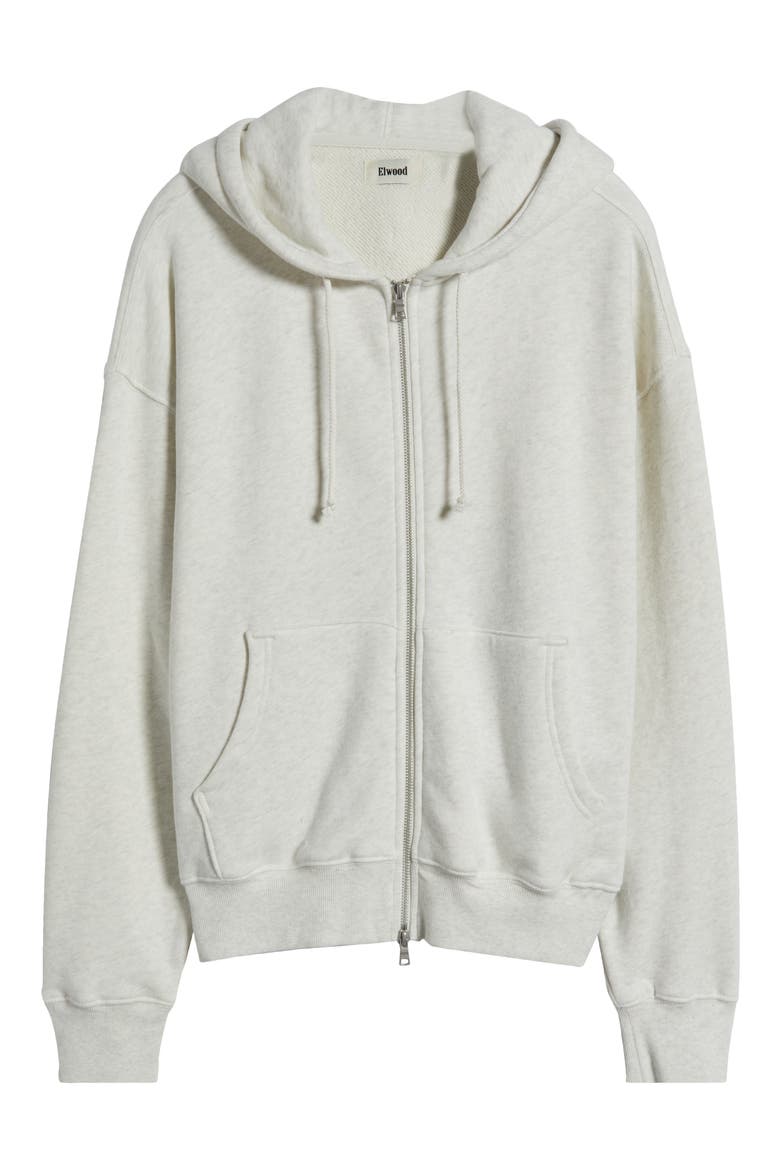 Core Oversize Terry Full Zip Hoodie, Alternate, color, VINTAGE SNOW HEATHER