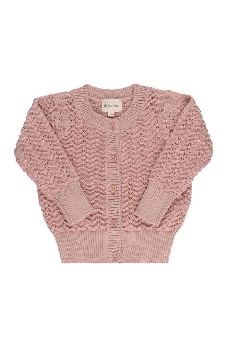Ely's & Co. Looms Wave Collection - Knit Pointelle Cardigan, Main, color, Rose