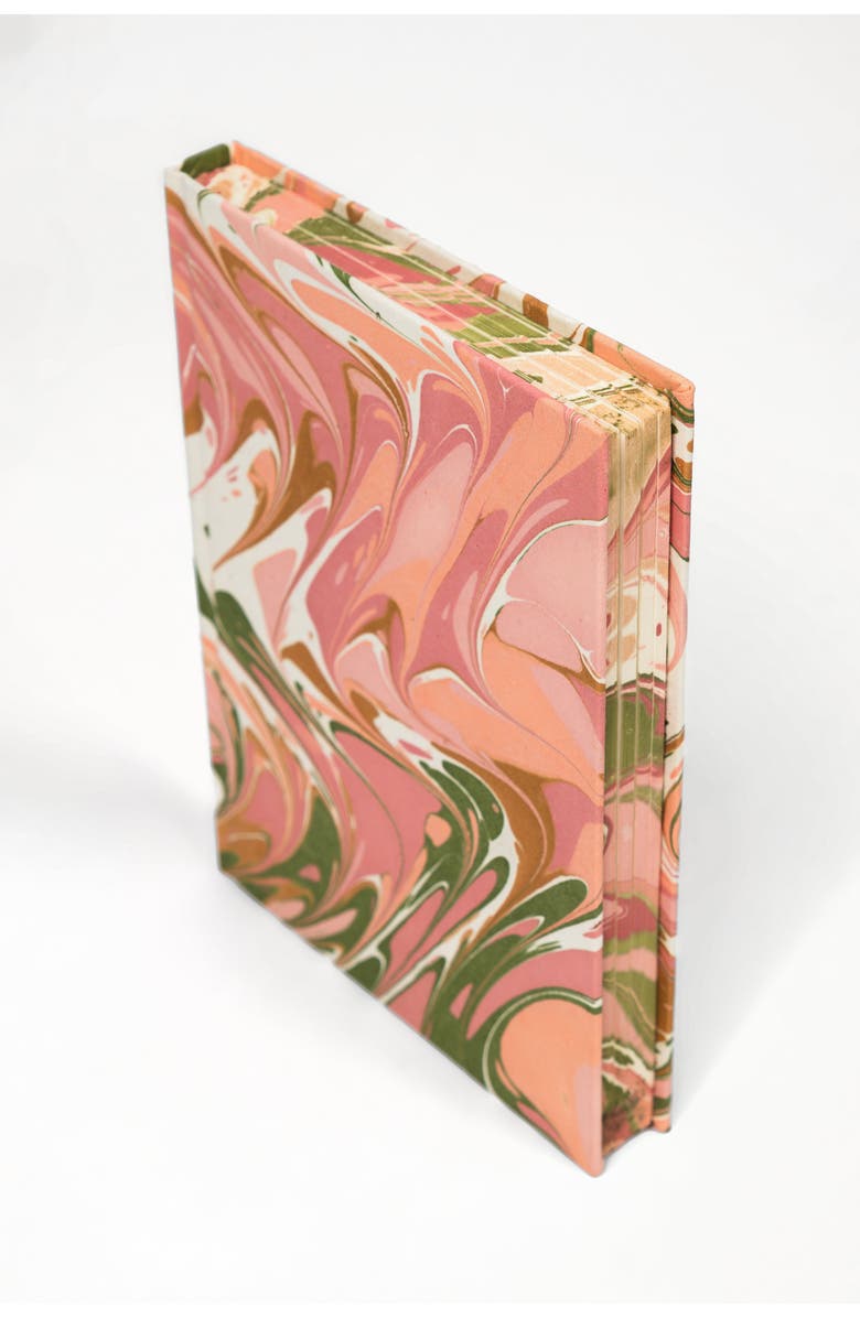 Inner Child Hand-Marbled Hardcover Notebook, Alternate, color, Peony Bloom