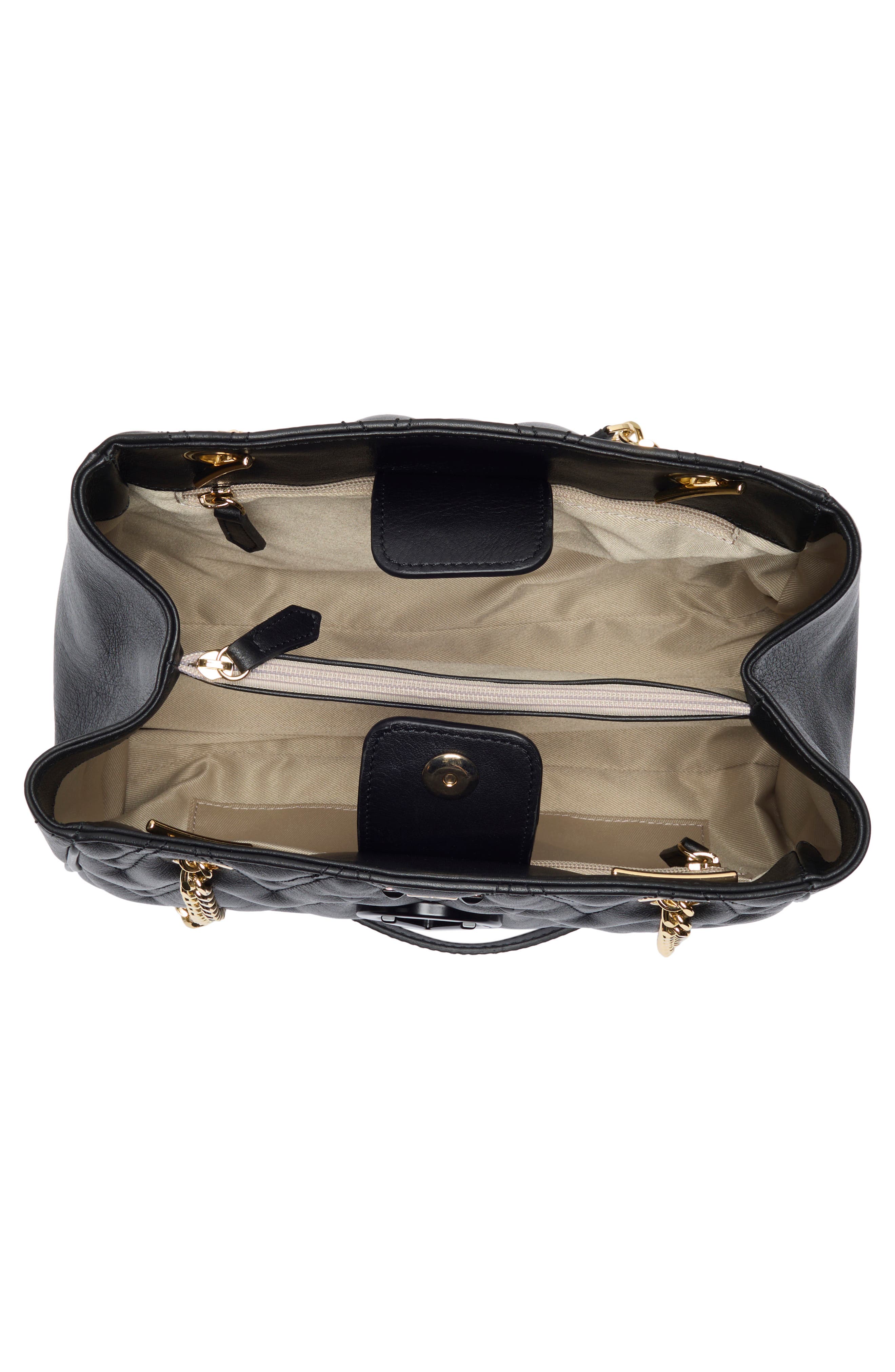 VALENTINO BY MARIO VALENTINO Angelina Diamond Quilted Leather Tote Bag, Alternate, color, Black