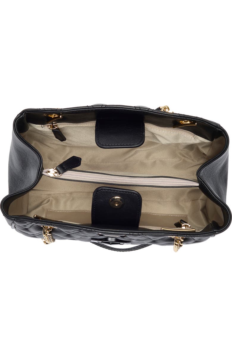 VALENTINO BY MARIO VALENTINO Angelina Diamond Quilted Leather Tote Bag, Alternate, color, Black