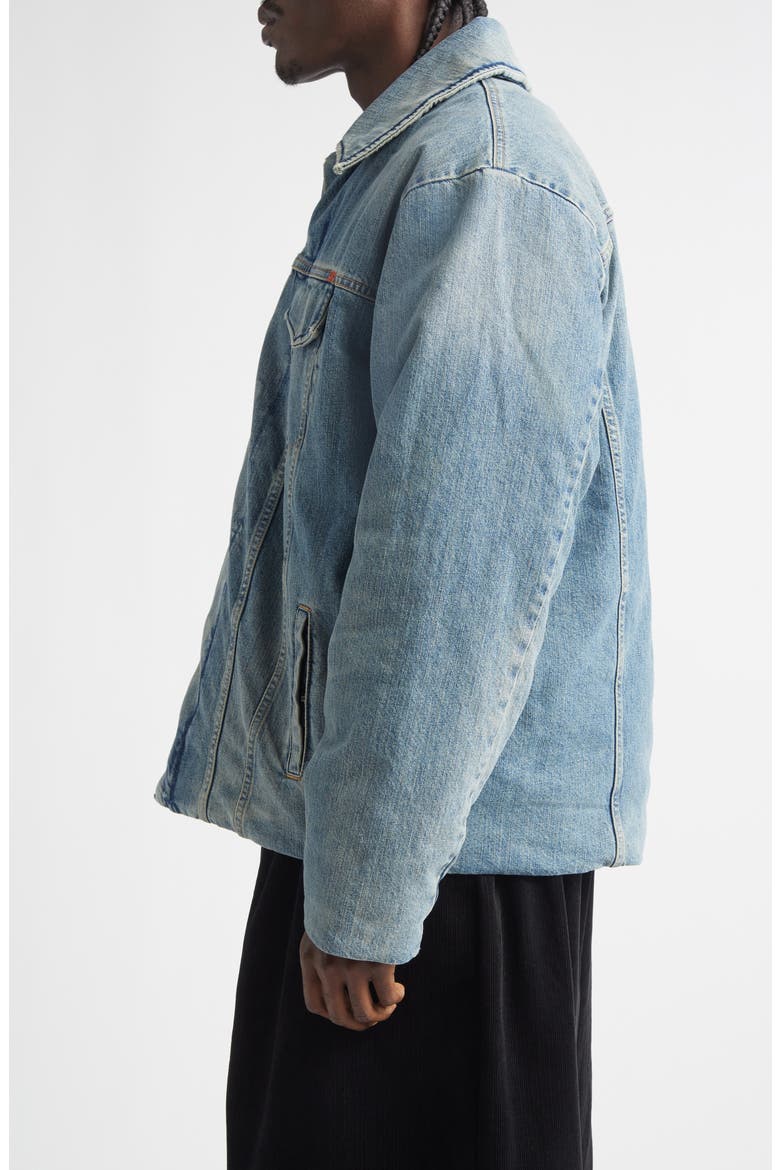 Padded Denim Jacket, Alternate, color, BLUE