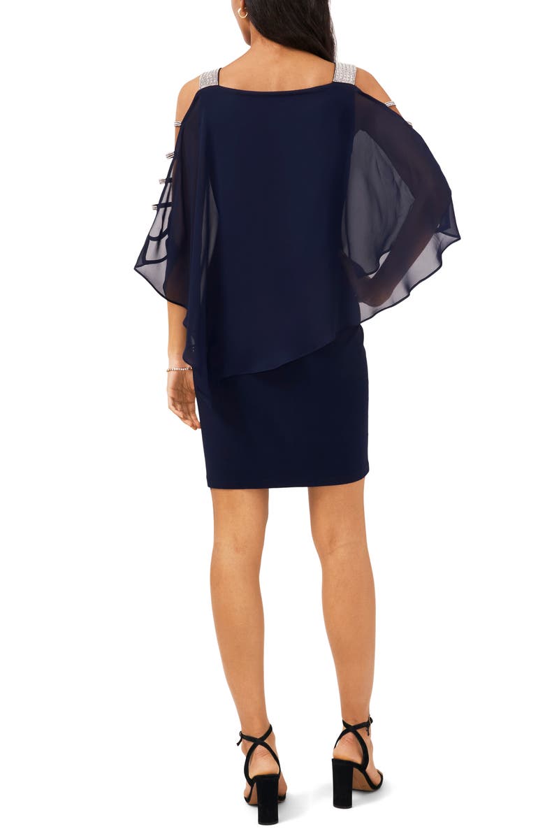 Chaus Ladder Trim Overlay Minidress, Alternate, color, Navy