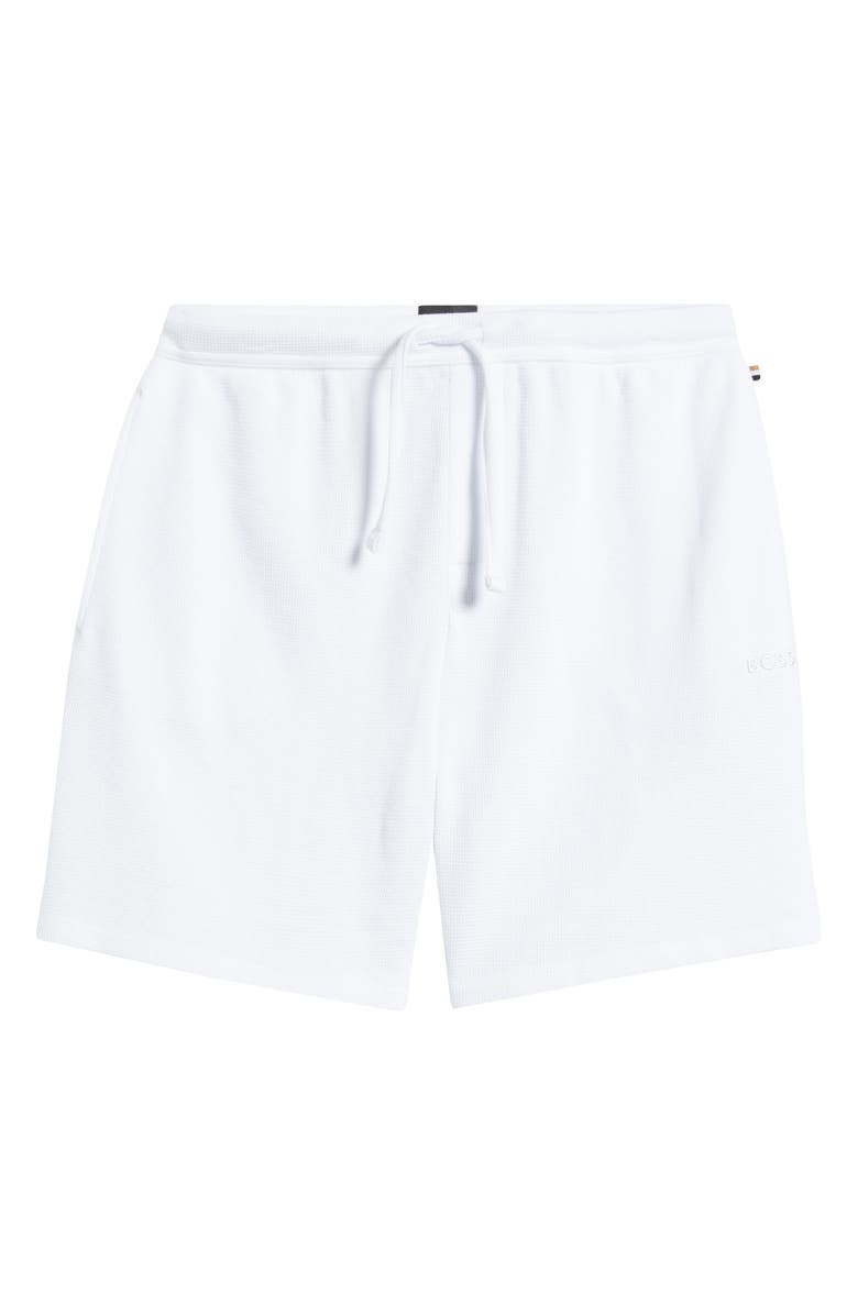 BOSS Waffle Knit Lounge Shorts, Alternate, color, White
