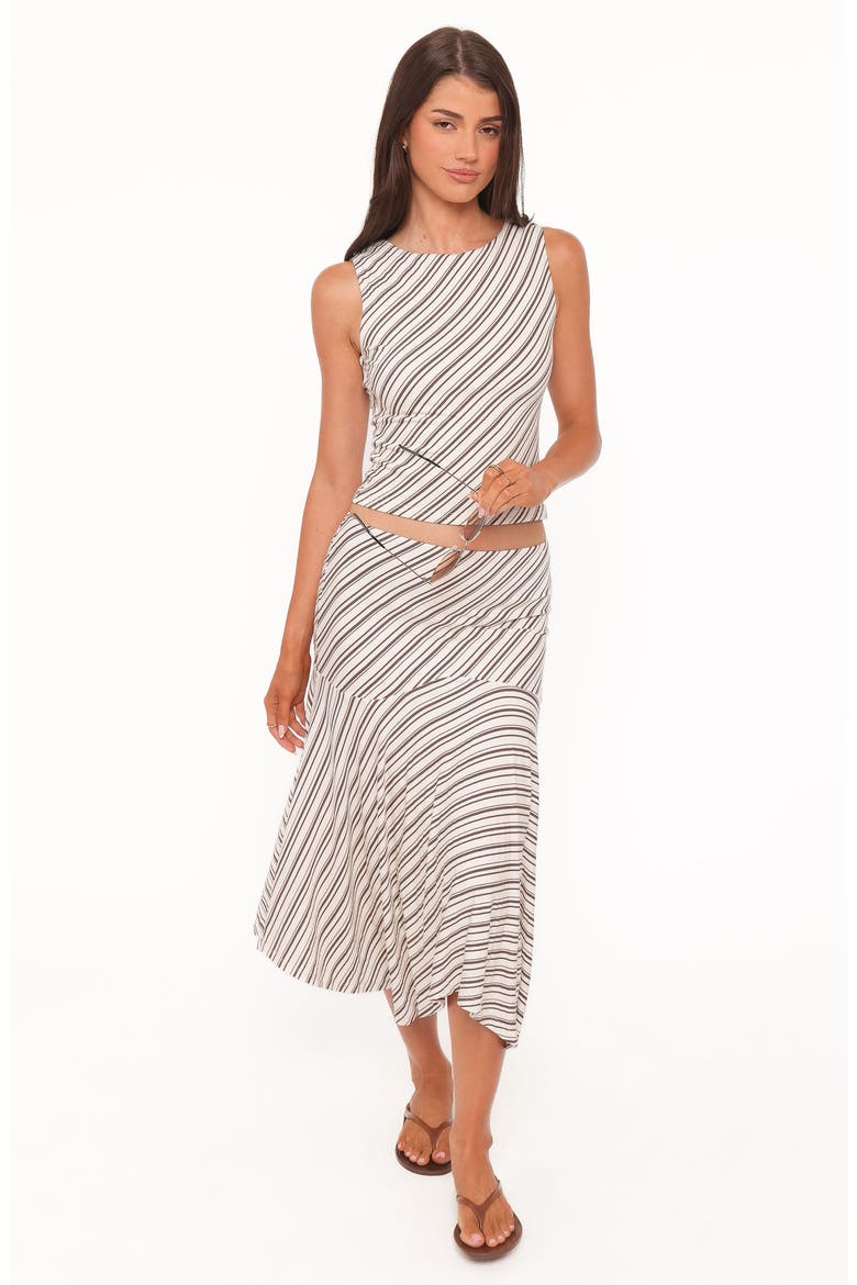 Amber Striped 2-Piece Skirt Set, Alternate, color, CREAM/ BROWN STRIPE