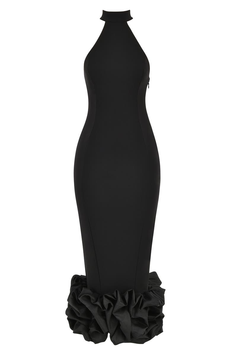 halter neck formal maxi dress MAREN SATIN HALTER MAXI Dress | Tie-Neck Wedding Guest Dress main image 0