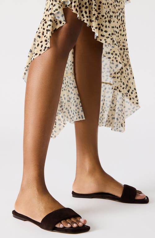 Steve Madden Lumina Slide Sandal In Brown Suede