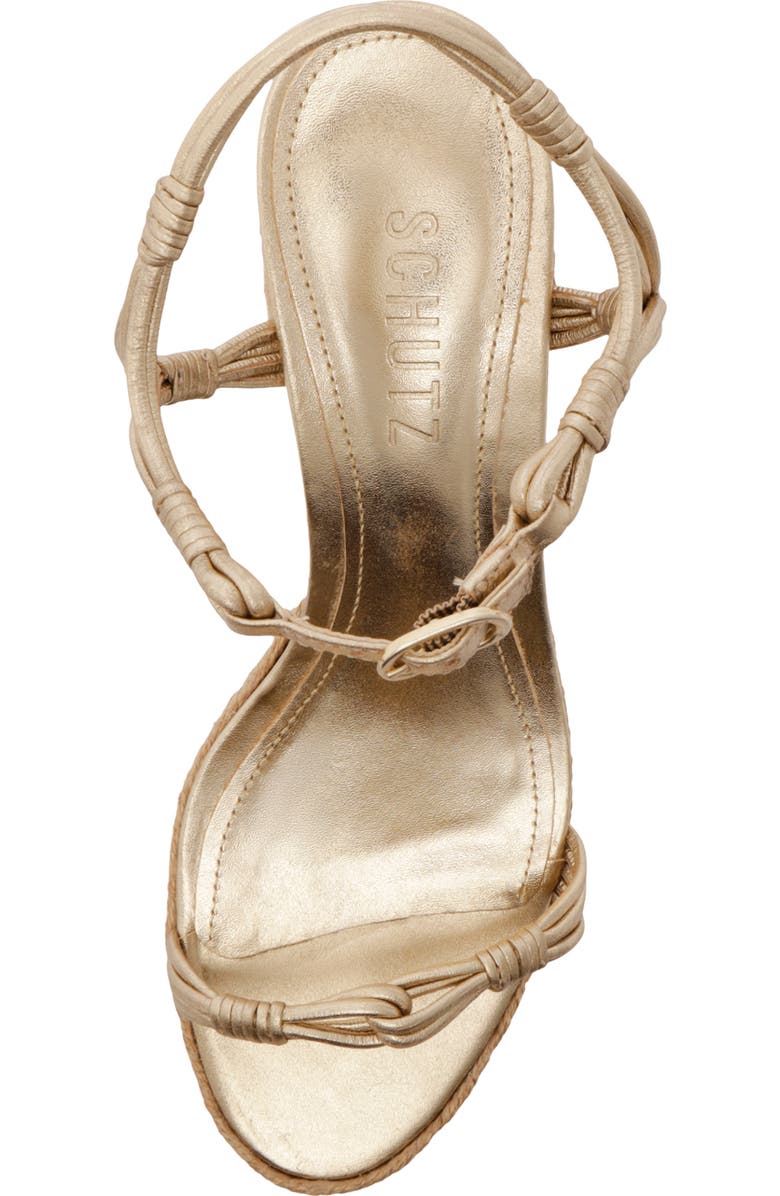 Schutz Nara Ankle Strap Platform Sandal, Alternate, color, Platina