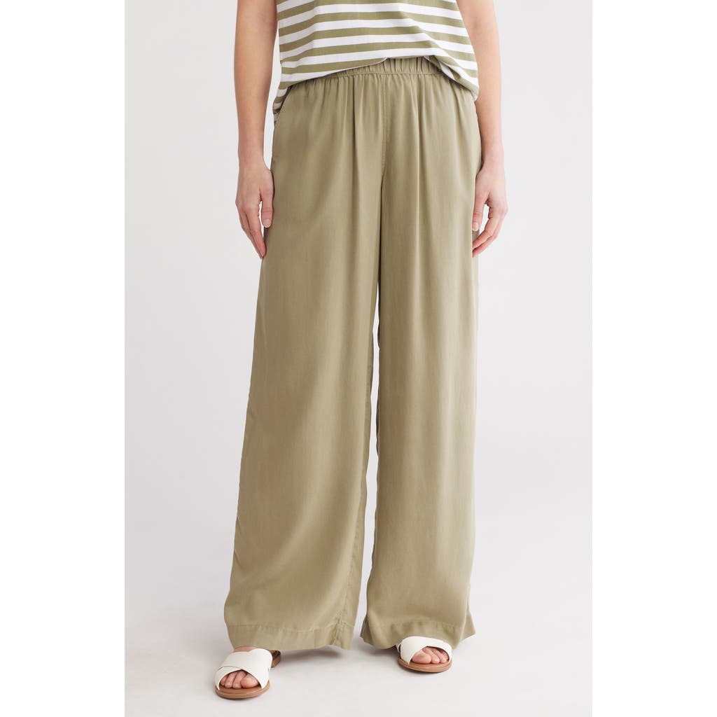 Caslon ® Wide Leg Tencel™ Lyocell Pants In Olive Acorn