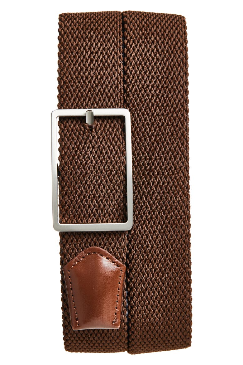 Clayton Reversible Woven Belt, Main, color, BROWN- NAVY