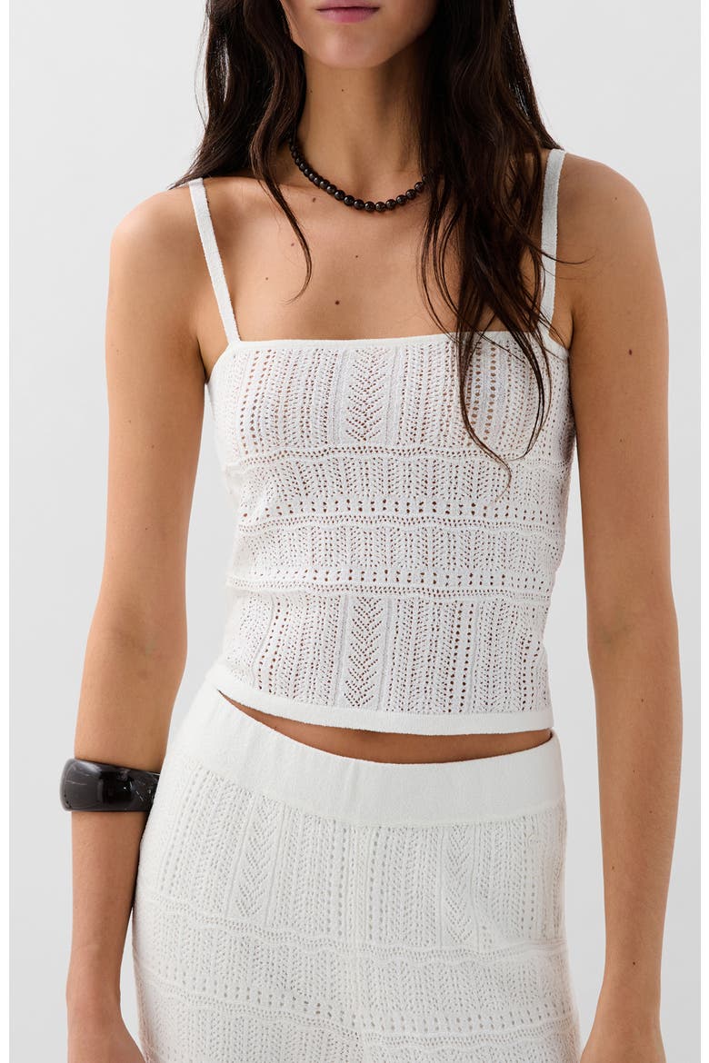 Pointelle White Top, Main, color, White