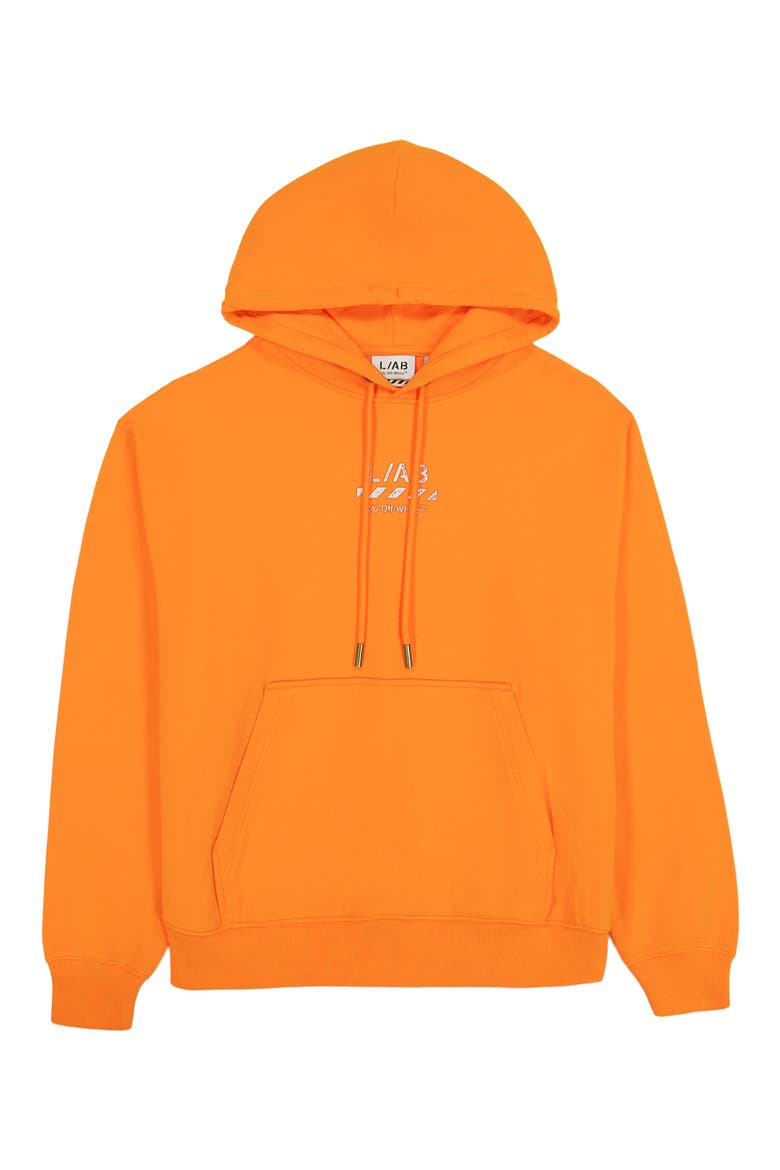 Diagonal Stripe Logo Cotton French Terry Graphic Hoodie, Alternate, color, ORANGE TIGER