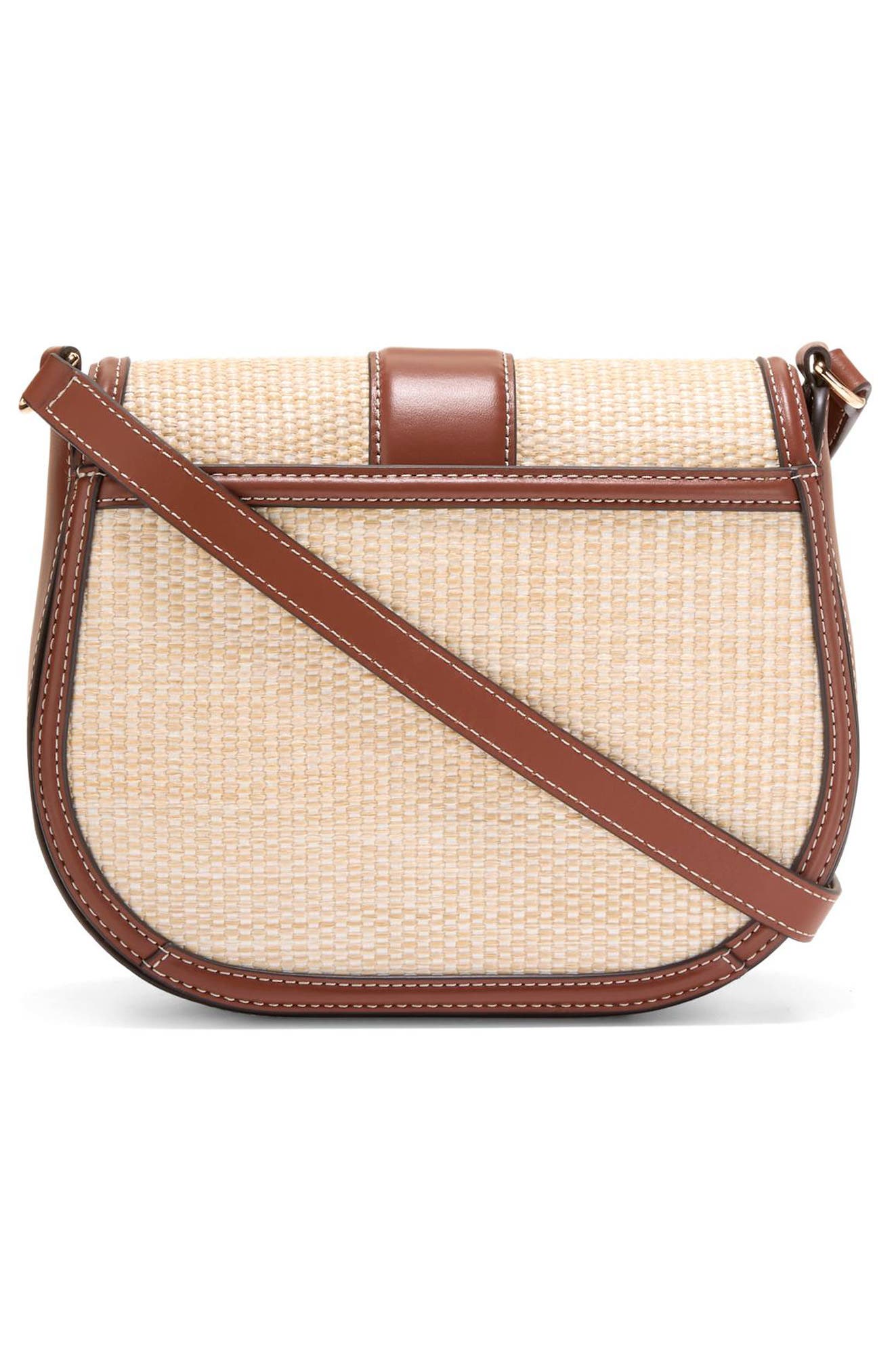 Cole Haan Marina Saddle Crossbody Bag, Alternate, color, Natural Straw Tan Trim