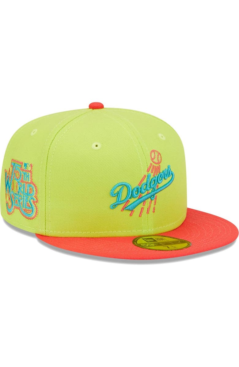 New Era Men's New Era Green/Red Los Angeles Dodgers Cyber Highlighter 59FIFTY Fitted Hat, Main, color, Green