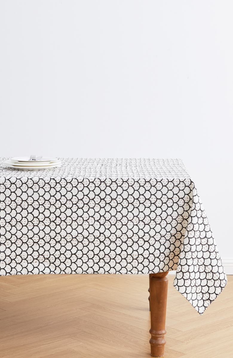 MELANGE HOME Scallop Kantha Cotton Throw Blanket, Alternate, color, Indigo