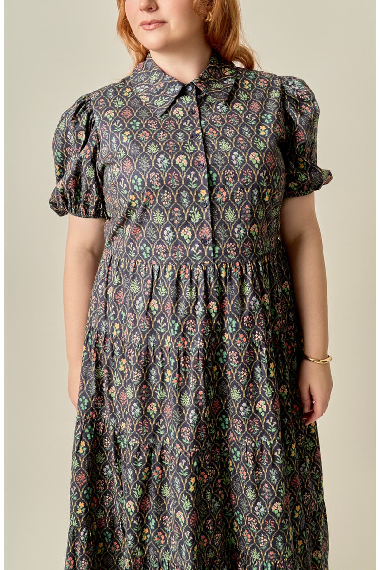 Tiered Maxi Dress, Alternate, color, NAVY FLORAL