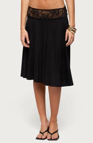 EDIKTED Winonah Lace Waistband A-Line Skirt