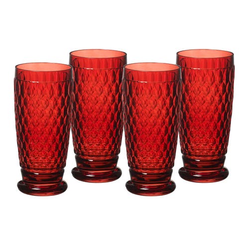 Villeroy & Boch Boston Coloured Set Of 4 Hiball In Red