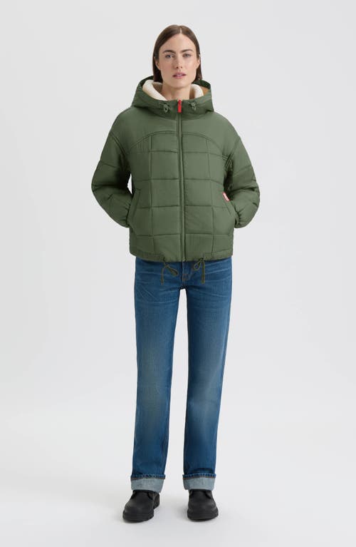 Hunter Camille Crinkle Puffer Jacket In Green