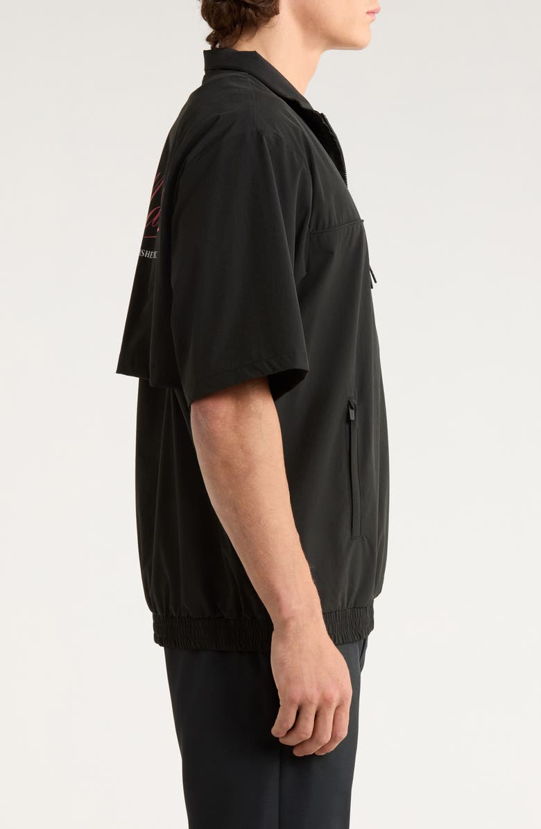 Malbon Golf Members Short Sleeve Windshirt, Alternate, color, Black