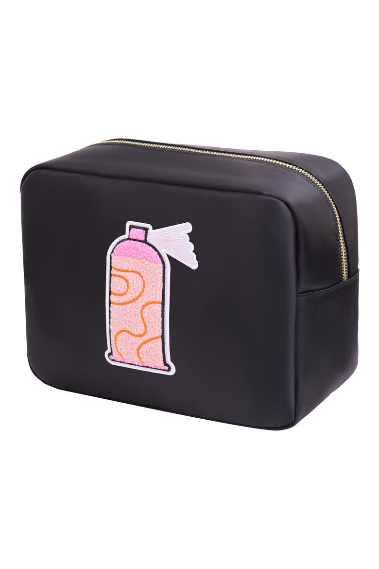 Extra Large Hairspray Cosmetics Bag, Alternate, color, BLACK