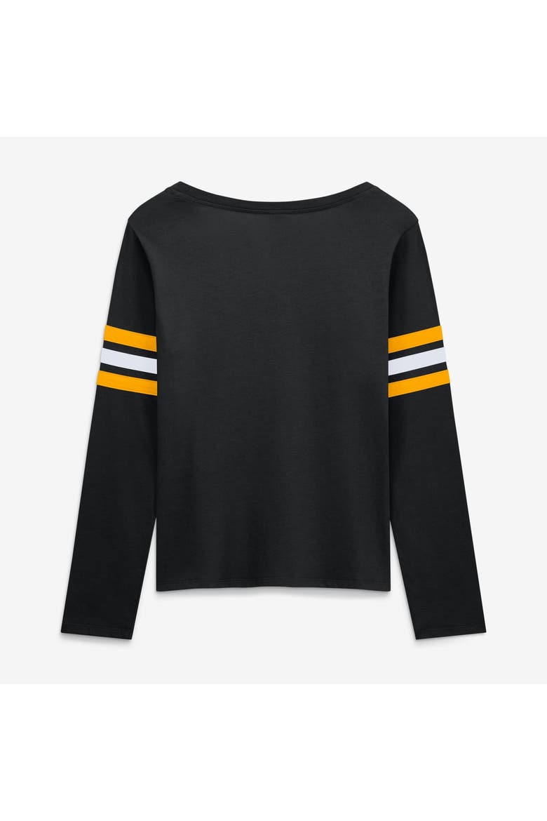 Women's Fanatics  Black Pittsburgh Steelers Team First Coverage Scheme Lace-Up Long Sleeve T-Shirt, Alternate, color, Black