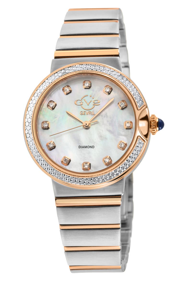 Sorrento Swiss Quartz Diamond Bracelet Watch, 32mm, Main, color, TWO TONE