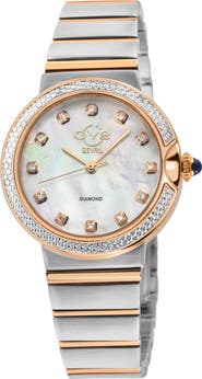 GEVRIL Sorrento Swiss Quartz Diamond Bracelet Watch, 32mm
