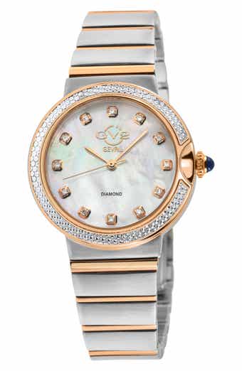 GEVRIL Sorrento Swiss Quartz Diamond Bracelet Watch, 32mm